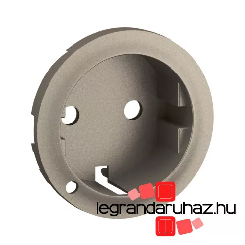 Legrand Céliane 2P+F rugós csatlakozóaljzat burkolat, fényjelzős, titánium, Legrand CT1120