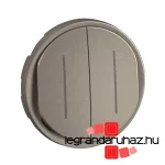 Legrand Céliane kettős mellső fényjelzős billentyű, burkolat, titánium, Legrand CT2007