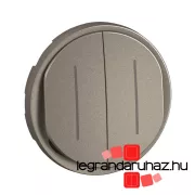  Legrand Céliane kettős mellső fényjelzős billentyű, burkolat, titánium, Legrand CT2007