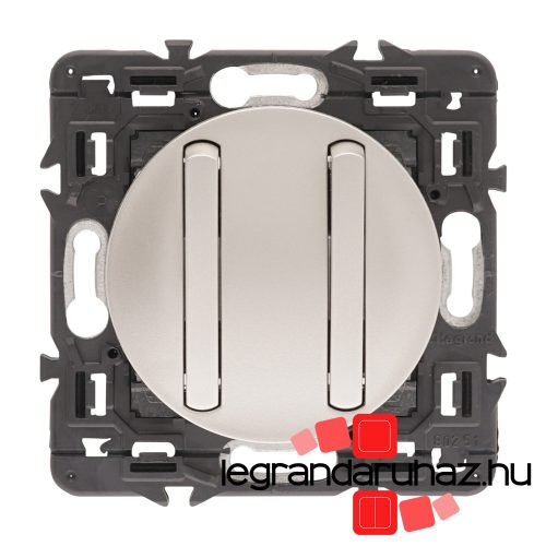 Legrand Céliane kettős váltóérintkezős nyomó, titánium CT2X067031K-K