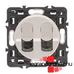 Legrand Céliane 2xRJ45 Cat. 6 FTP csatlakozóaljzat, titánium CT2X067345-K