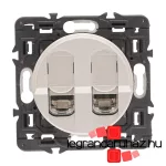 Legrand Céliane 2xRJ45 Cat. 6A STP csatlakozóaljzat, titánium CT2X067346-HK