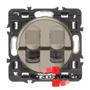   Legrand  Céliane 2xRJ45 Cat. 6 FTP 1 Gbit/s árnyékolt csatlakozóaljzat, titánium, CTN2XCM0345-HK