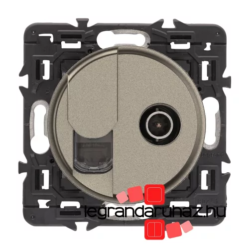 Legrand Céliane TV csatlakozóaljzat + RJ45 Cat. 6 UTP aljzat, titánium, CTNCM0382U-HK