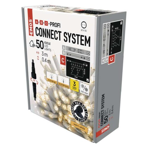 EMOS D2CW04, Profi LED sorolható füzér, villogó – jégcsapok, 3 m, kültéri, meleg fehér