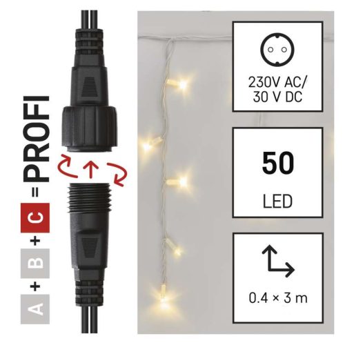 EMOS D2CW04, Profi LED sorolható füzér, villogó – jégcsapok, 3 m, kültéri, meleg fehér