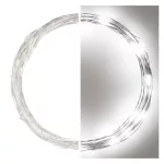 EMOS LED karácsonyi nano fényfüzér 4 m, ezüst, hideg fehér, időzítő, D3AC02