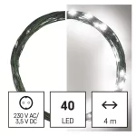 EMOS D3AC03 LED nano fényfüzér 4 m, hideg fehér, zöld vezeték, időzítő