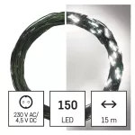 EMOS D3AC05 LED karácsonyi nano fényfüzér, zöld, 15 m, hideg fehér