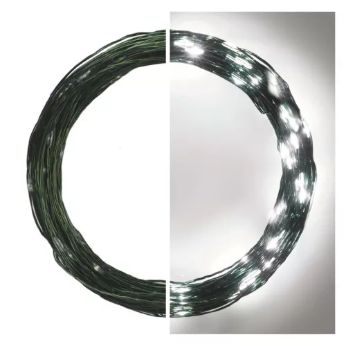 EMOS D3AC05 LED karácsonyi nano fényfüzér, zöld, 15 m, hideg fehér