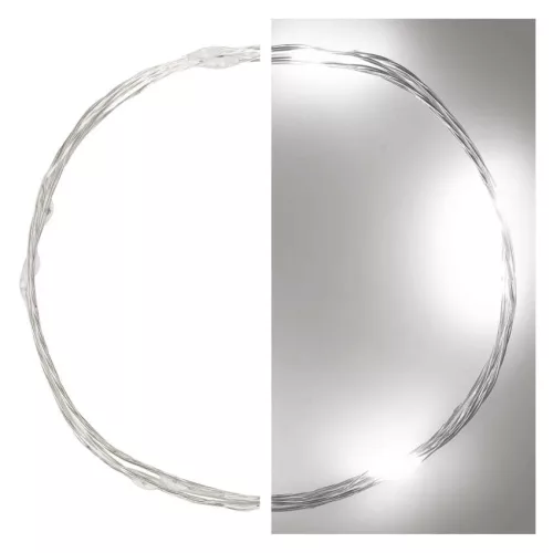 EMOS LED nano fényfüzér, hideg fehér, 0,9 m, 2x AA elemes, beltéri, D3AC06