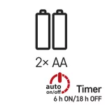 EMOS LED nano fényfüzér, hideg fehér, 0,9 m, 2x AA elemes, beltéri, D3AC06