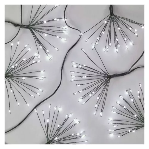 EMOS nano LED fényfüzér fürtökkel, hideg fehér, 5,2 m, időzítővel, D3AC09