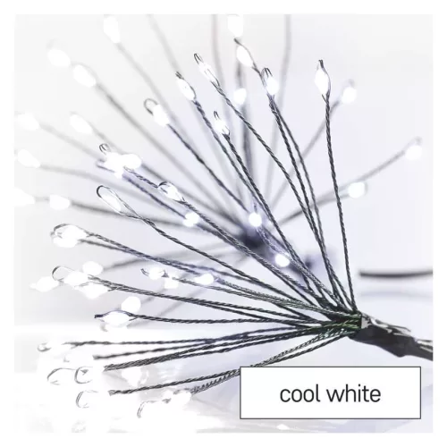 EMOS D3AC10 hideg fehér nano LED fényfüzér fürtökkel, 8 m, beltéri, időzítővel