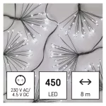 EMOS D3AC10 hideg fehér nano LED fényfüzér fürtökkel, 8 m, beltéri, időzítővel