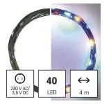 EMOS D3AM01 LED karácsonyi nano fényfüzér, zöld vezeték, 4 m, többszínű