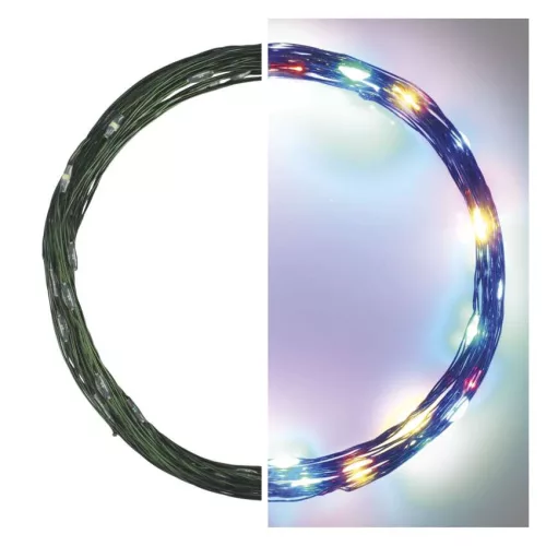 EMOS D3AM01 LED karácsonyi nano fényfüzér, zöld vezeték, 4 m, többszínű