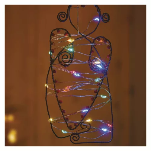 EMOS D3AM04 többszínű LED nano fényfüzér, 1,9 m, elemes, időzítős