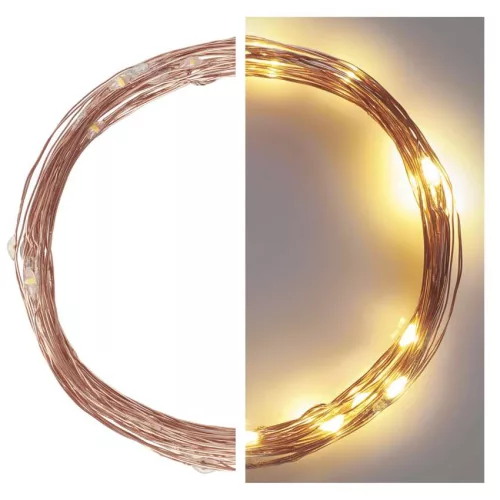 EMOS D3AW01 LED karácsonyi nano fényfüzér, réz, 4 m, meleg fehér, időzítővel