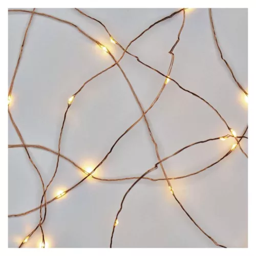 EMOS D3AW01 LED karácsonyi nano fényfüzér, réz, 4 m, meleg fehér, időzítővel