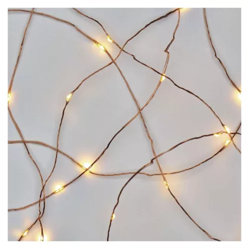 EMOS LED nano fényfüzér réz vezetékkel, 10 m, meleg fehér, időzítővel, D3AW02