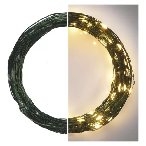 EMOS D3AW05 LED nano fényfüzér, 15 m, meleg fehér, zöld kábel