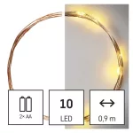 EMOS LED karácsonyi nano fényfüzér réz, 0,9 m, meleg fehér, 2x AA, D3AW06