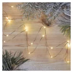 EMOS LED karácsonyi nano fényfüzér réz, 0,9 m, meleg fehér, 2x AA, D3AW06