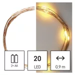 EMOS D3AW07 LED nano fényfüzér, 1,9 m, meleg fehér, elemes, időzítővel