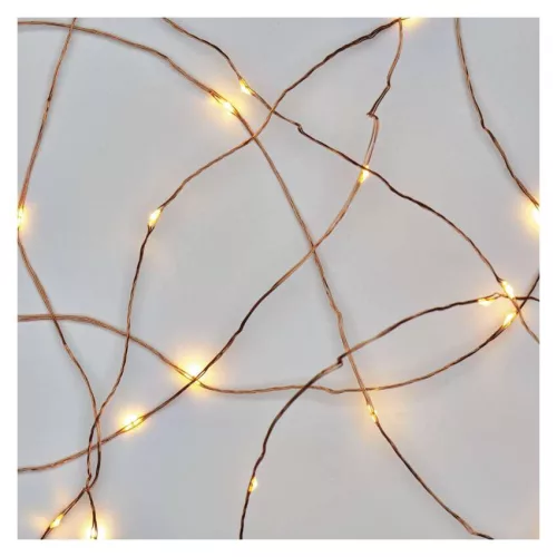 EMOS D3AW07 LED nano fényfüzér, 1,9 m, meleg fehér, elemes, időzítővel