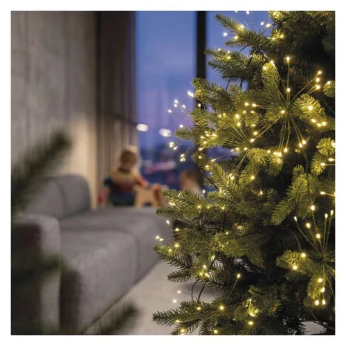 EMOS nano LED fényfüzér fürtökkel, meleg fehér, 2,35 m, időzítő, D3AW08