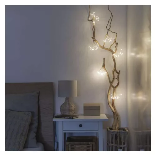 EMOS nano LED fényfüzér fürtökkel, meleg fehér, 2,35 m, időzítő, D3AW08