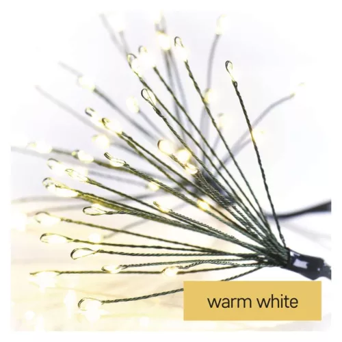 EMOS D3AW10 meleg fehér nano LED fényfüzér fürtökkel, 5,2 m, beltéri