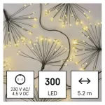 EMOS D3AW10 meleg fehér nano LED fényfüzér fürtökkel, 5,2 m, beltéri