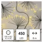EMOS NANO LED fényfüzér fürtökkel, 8 m, meleg fehér, beltéri, D3AW11