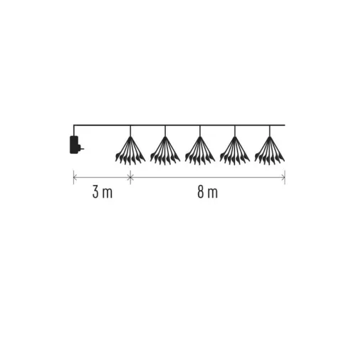 EMOS NANO LED fényfüzér fürtökkel, 8 m, meleg fehér, beltéri, D3AW11