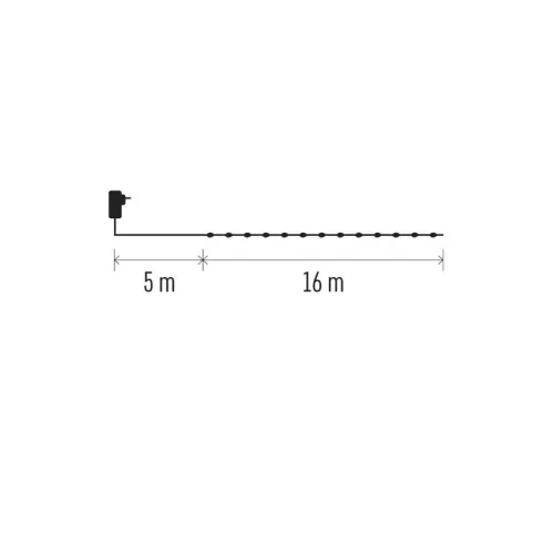 EMOS LED drop fényfüzér 16 m, meleg fehér, időzítővel, D3AW16