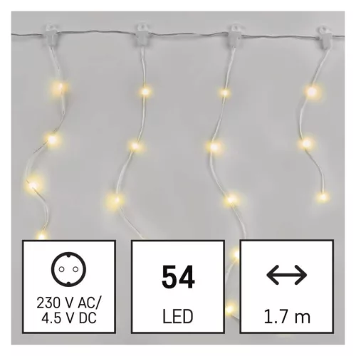 EMOS DROP LED jégcsap fényfüzér, meleg fehér, 1,7 m, D3CW01