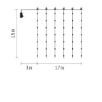 EMOS D3EW02 LED drop fényfüzér fényfüggöny, meleg fehér, 1,7x1,5 m
