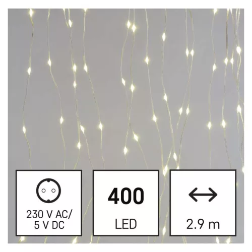 EMOS LED drop fényfüzér fényfüggöny 2,9x2 m, meleg fehér, D3EW04