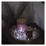 EMOS D3FC01 LED nano fényfüzér süni, hideg fehér, 2,4 m, elemes, időzítős