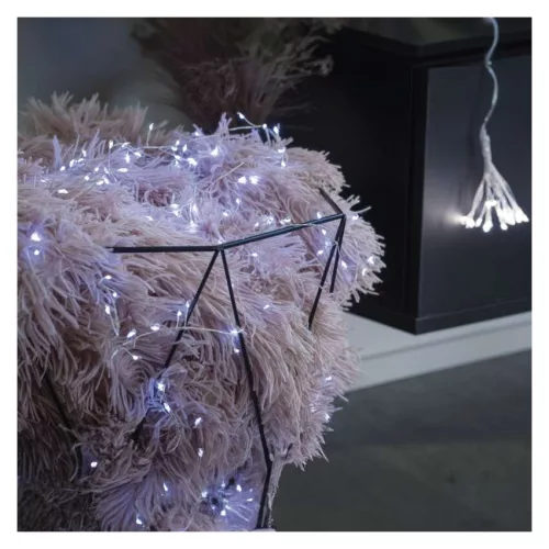 EMOS D3FC01 LED nano fényfüzér süni, hideg fehér, 2,4 m, elemes, időzítős