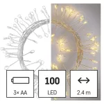 EMOS D3FW01 LED karácsonyi nano fényfüzér süni, 2,4 m, meleg fehér, időzítővel
