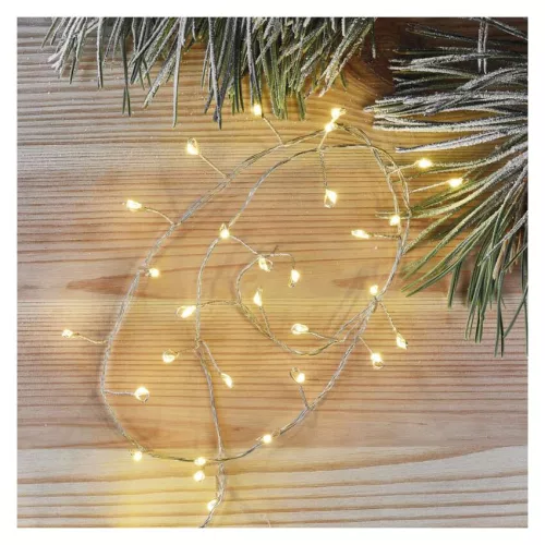 EMOS D3FW01 LED karácsonyi nano fényfüzér süni, 2,4 m, meleg fehér, időzítővel