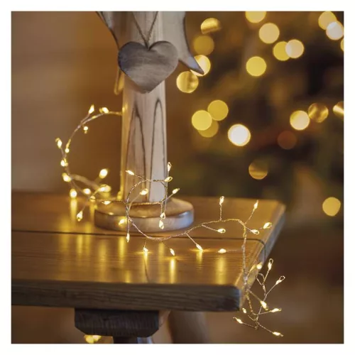 EMOS D3FW01 LED karácsonyi nano fényfüzér süni, 2,4 m, meleg fehér, időzítővel