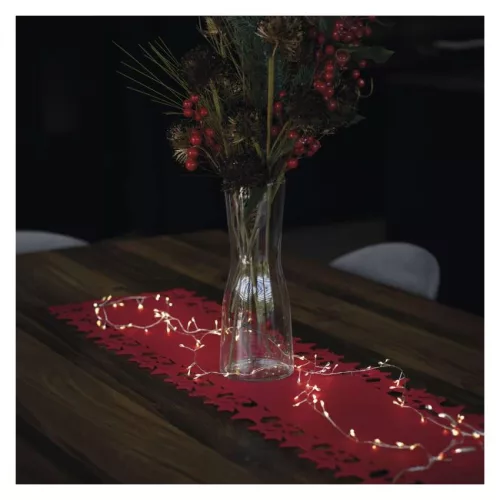 EMOS D3FW01 LED karácsonyi nano fényfüzér süni, 2,4 m, meleg fehér, időzítővel