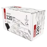 EMOS D3ZC01, LED nano lánc napelemmel, réz, 12 m, kültéri és beltéri, hideg fehér, időzítő