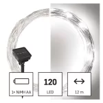 EMOS D3ZC01, LED nano lánc napelemmel, réz, 12 m, kültéri és beltéri, hideg fehér, időzítő