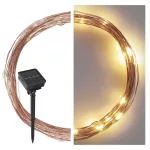 EMOS D3ZW01 napelemes LED nano lánc, réz, 12 m, meleg fehér, időzítővel