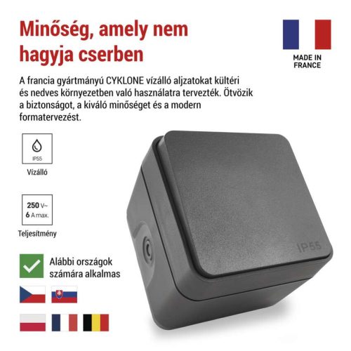 EMOS D730427, Cyklone csengő nyomógomb 1/0 IP55